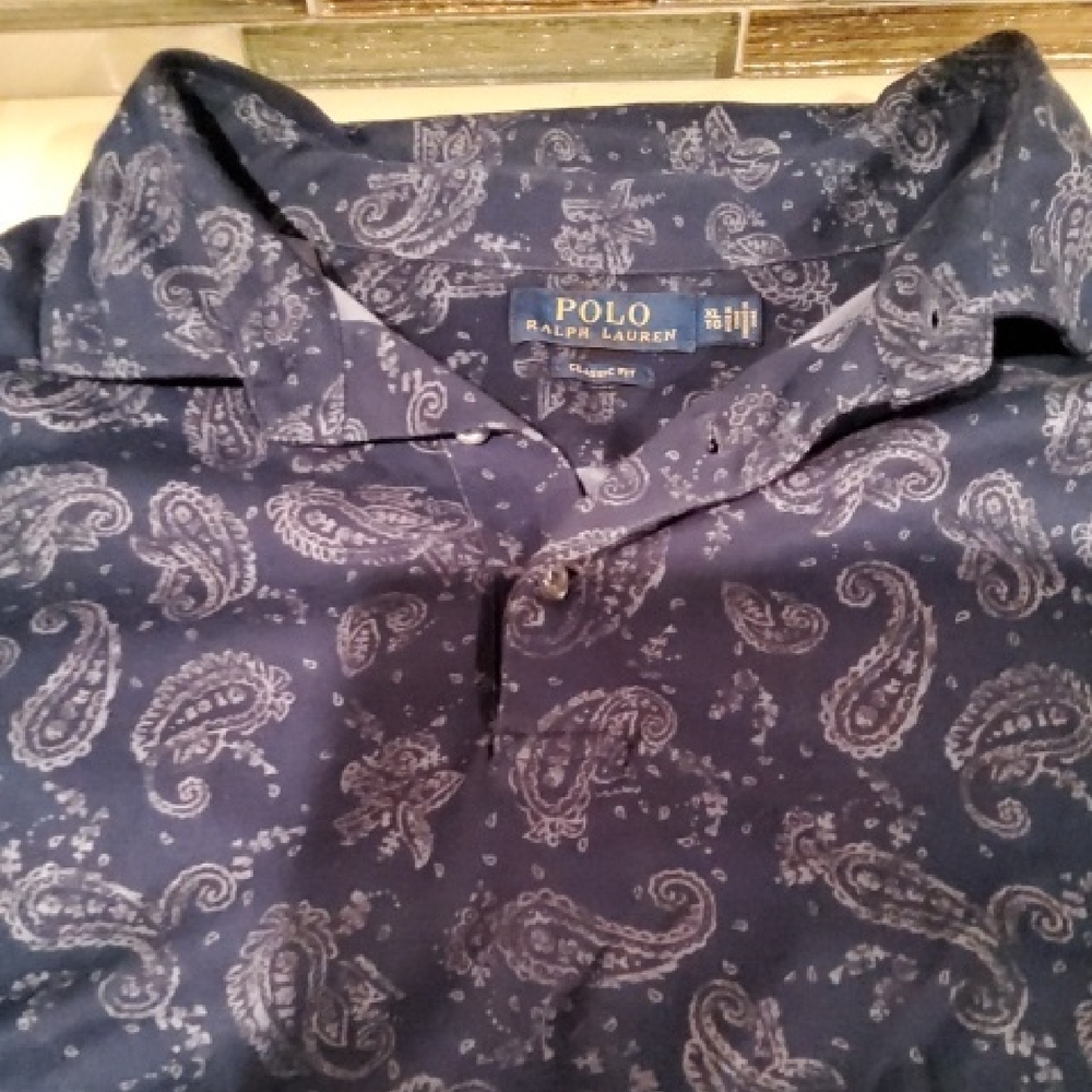 Ralph Lauren Men's Navy Paisley Shirt